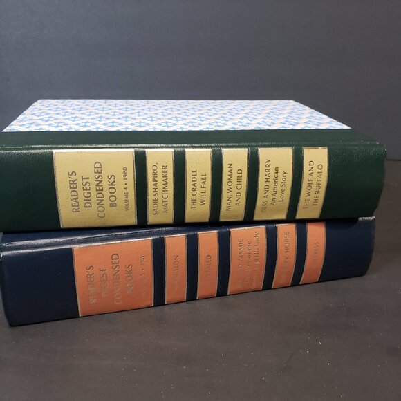 Beautiful Beige and Orange HB Vintage Readers Digest Books 2 Decor Risers - Picture 1 of 8